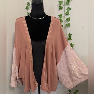 POL Two-Tone Embroidered Cardigan